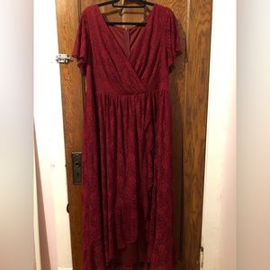 EVER PRETTY BURGUNDY LACE EVENING DRESS SIZE 18! WORN ONLY TWICE